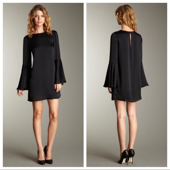 Elizabeth and James Dresses & Skirts - Elizabeth James silk black bell sleeve mini dress